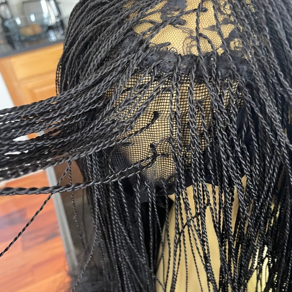 30 inch Hand Braided Micro Twist Lace Front Braided Wig in Black  READY TO SHIP - Picture 12 of 14